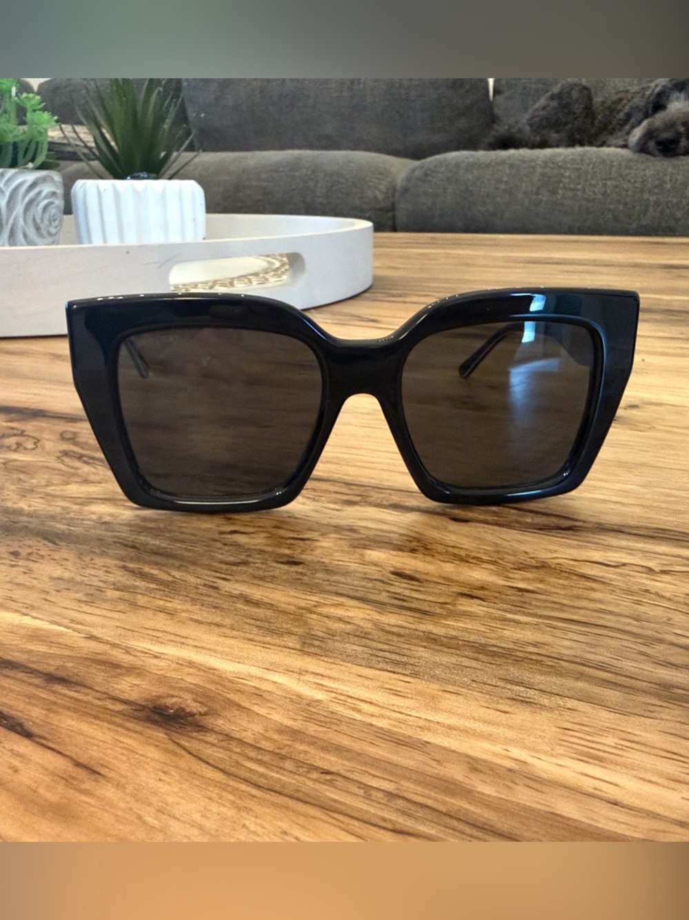 Jimmy Choo Black Oversized Square Sunglasses